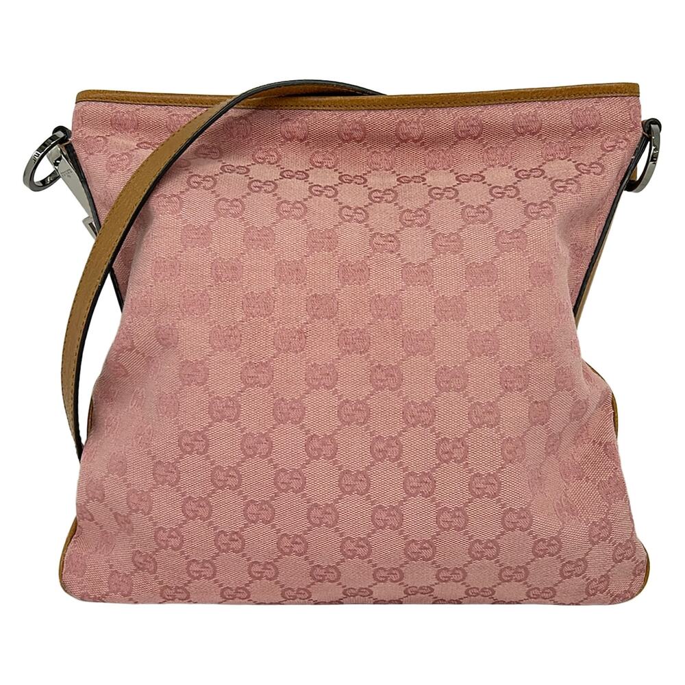 Gucci GG Shoulder Bag 113013 Pink Brown Jacquard Leather
